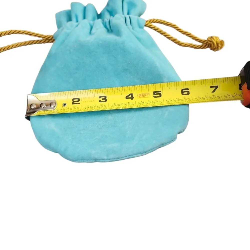 Tiffany Blue Suede Drawstring‎ Jewerly Cosmetics Pouch